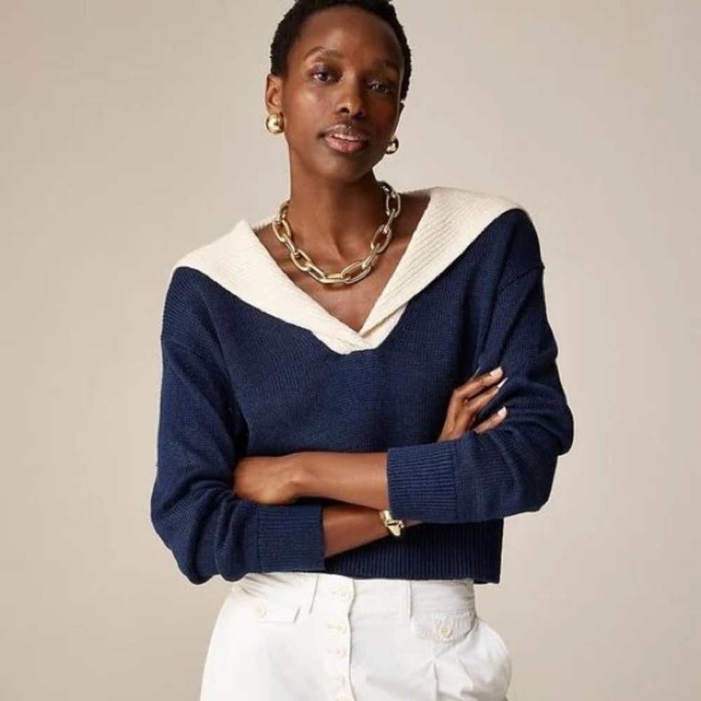 J. Crew Sailor Collar Pullover Sweater S